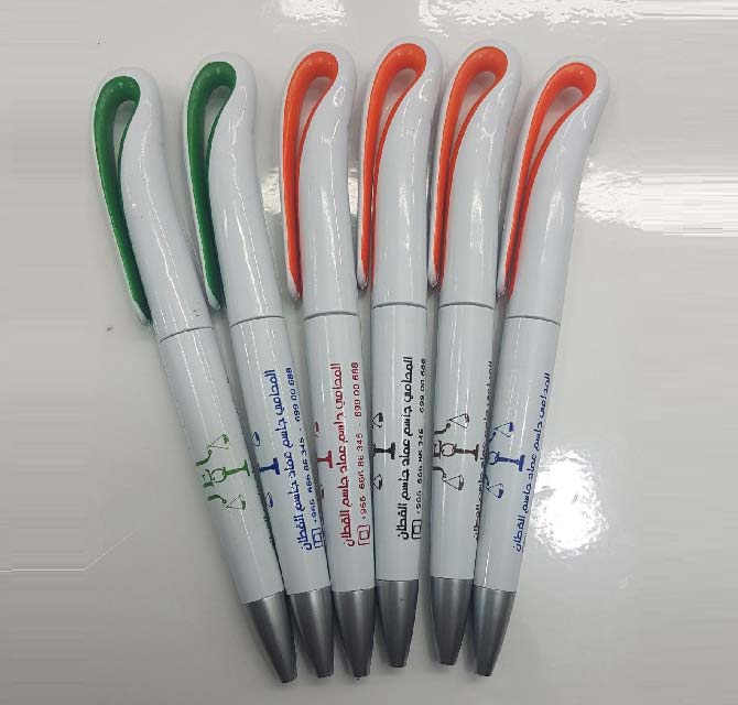 Custom Printed Pens Green Orange